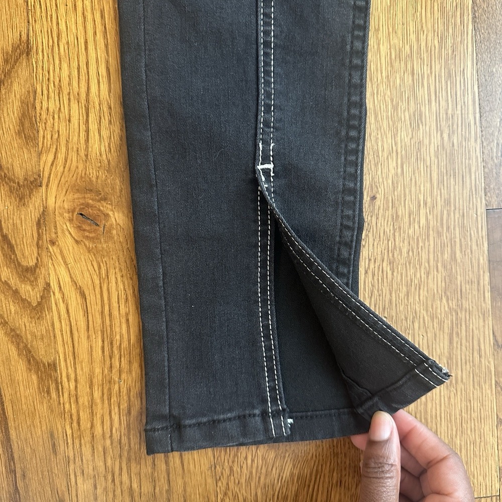 ASOS Miss Selfridge Contrast‎ Stitch Split Hem Skinny Jeans Black Size 8 30X32 - Picture 4 of 6